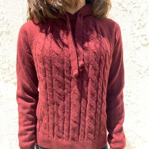 Burgundy Knitted Abercrombie Hoodie